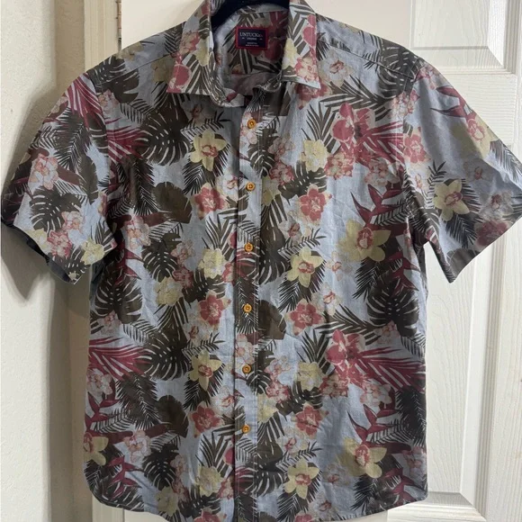 UNTUCKit Floral Button Down Shirt - Red, Brown, Cream - Picture 1 of 4